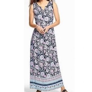 Talbots Paisley Floral Print Sleeveless Maxi Dress Size 6